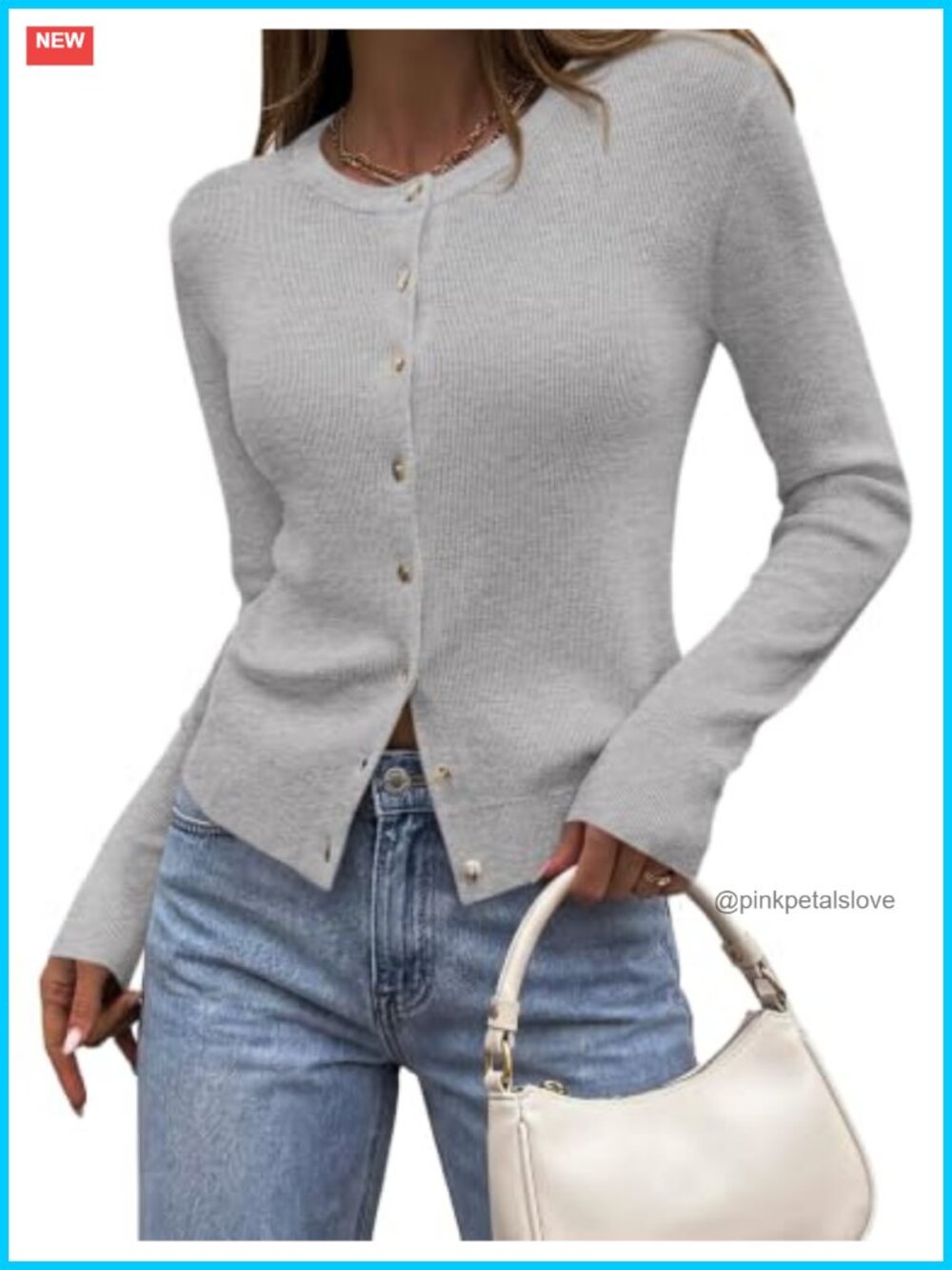 PRETTYGARDEN Fitted Button Down Cardigan Sweater Women Slim Fit